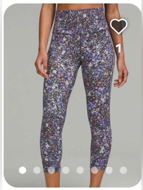 Lululemon Purple Floral Speckled High-Waist Capri Leggings